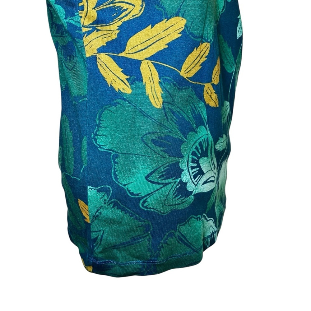 Sonoma Green and Yellow Floral Botanical Cotton Long Sleeve Top - Picture 6 of 13